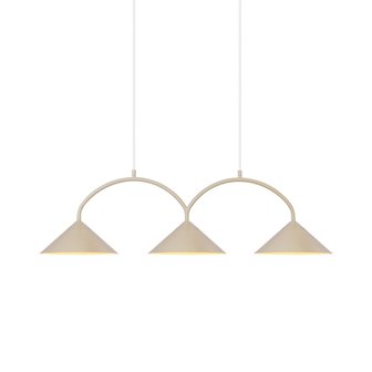 Nowoczesna beżowa potrójna lampa nad stół Curve